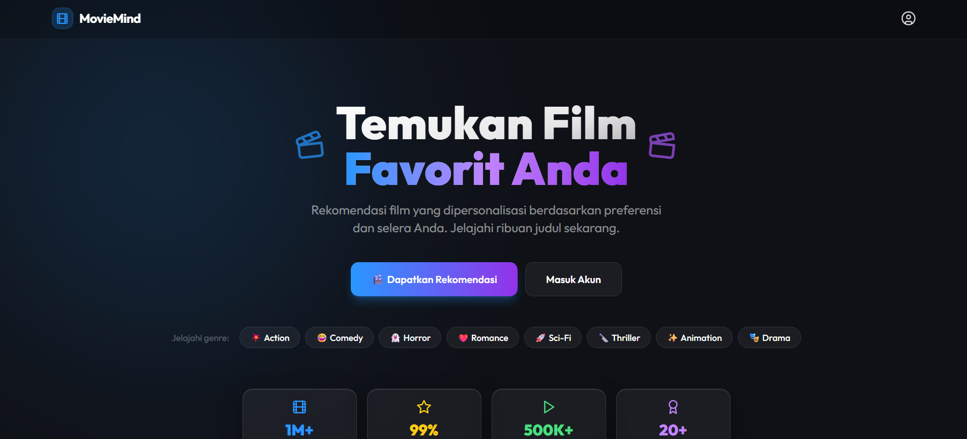 MovieMind - Premium AI Movie Discovery - Fullstack Web Development Portfolio Project by Firman Naufal Aryaputra